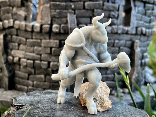 Minotaur Miniature  | RPG Minis | D&D | DND | RPG | Tabletop Gaming |  From Yasashii Kyojin Studios