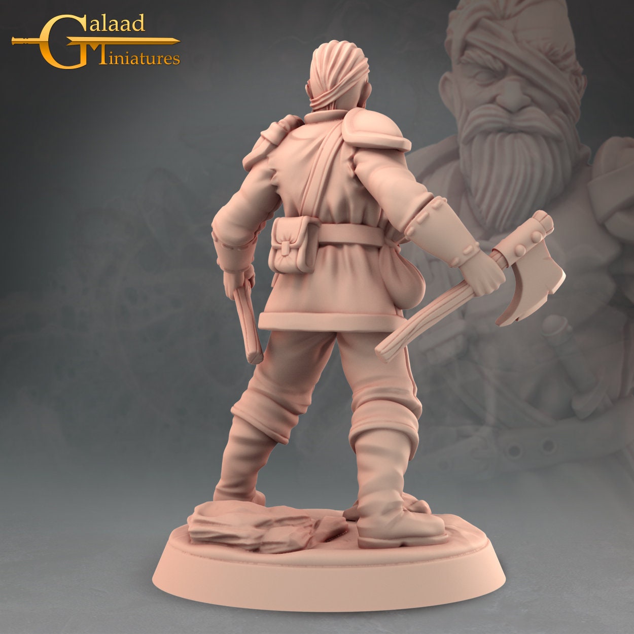 Male Fighter Miniature  | RPG Minis | D&D | DND | RPG | Tabletop Gaming |  From Galaad Miniatures