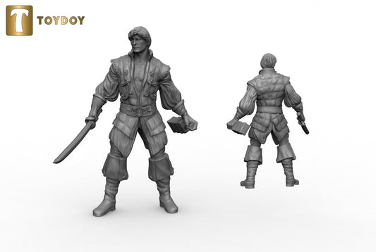 Male Pirate or Fighter Miniature  | RPG Minis | D&D | DND | RPG | Tabletop Gaming |  From ToyDoy Miniatures