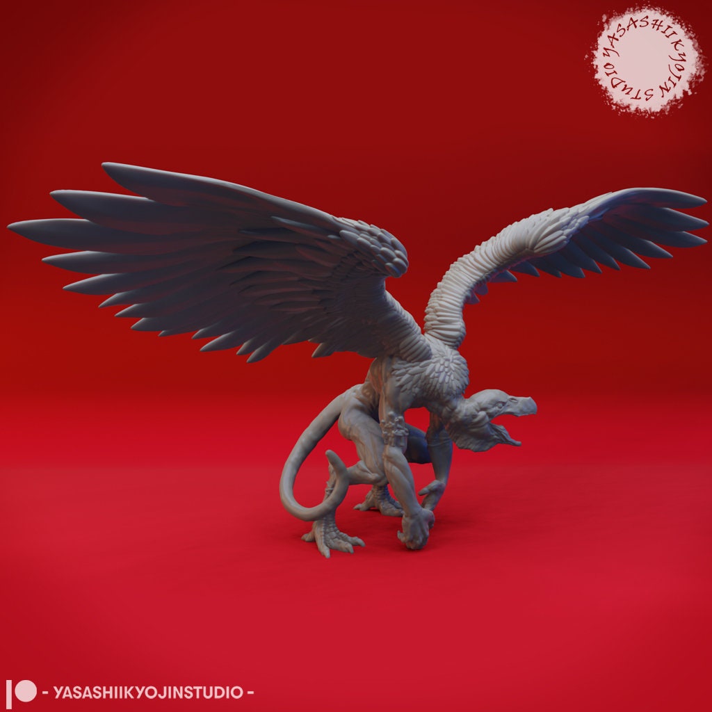 Vrock Miniature  | RPG Minis | D&D | DND | RPG | Tabletop Gaming |  From Yasashii Kyojin Studios