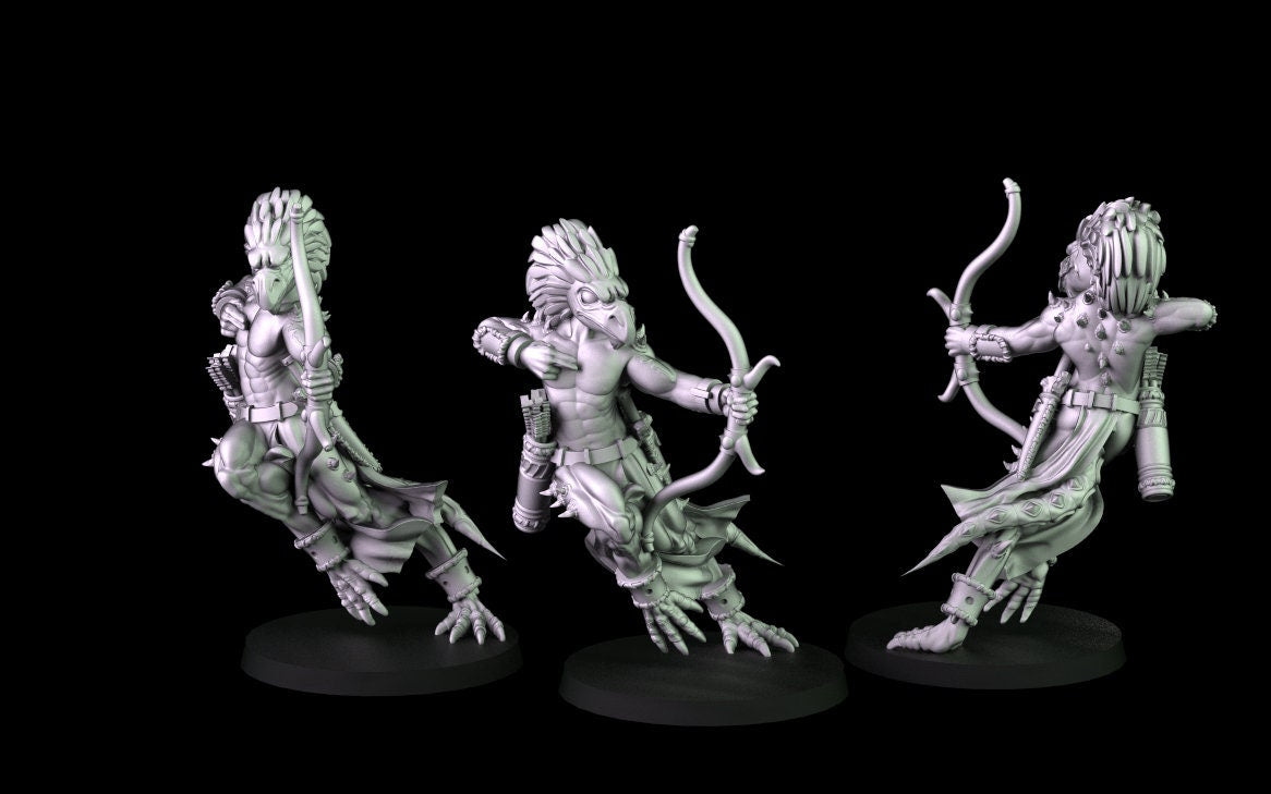 Lizardfolk Miniatures - 3 Versions  | RPG Minis | D&D | DND | RPG | Tabletop Gaming |  From Cross Lances