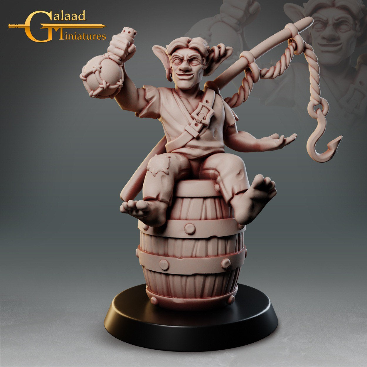 Goblin Pirate Miniature  | RPG Minis | D&D | DND | RPG | Tabletop Gaming |  From Galaad Miniatures