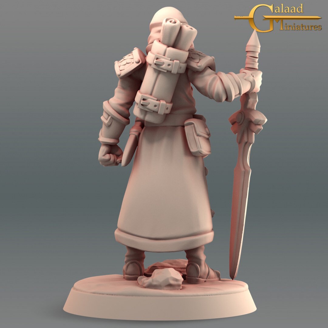 Traveling Fighter Miniature  | RPG Minis | D&D | DND | RPG | Tabletop Gaming |  From Galaad Miniatures