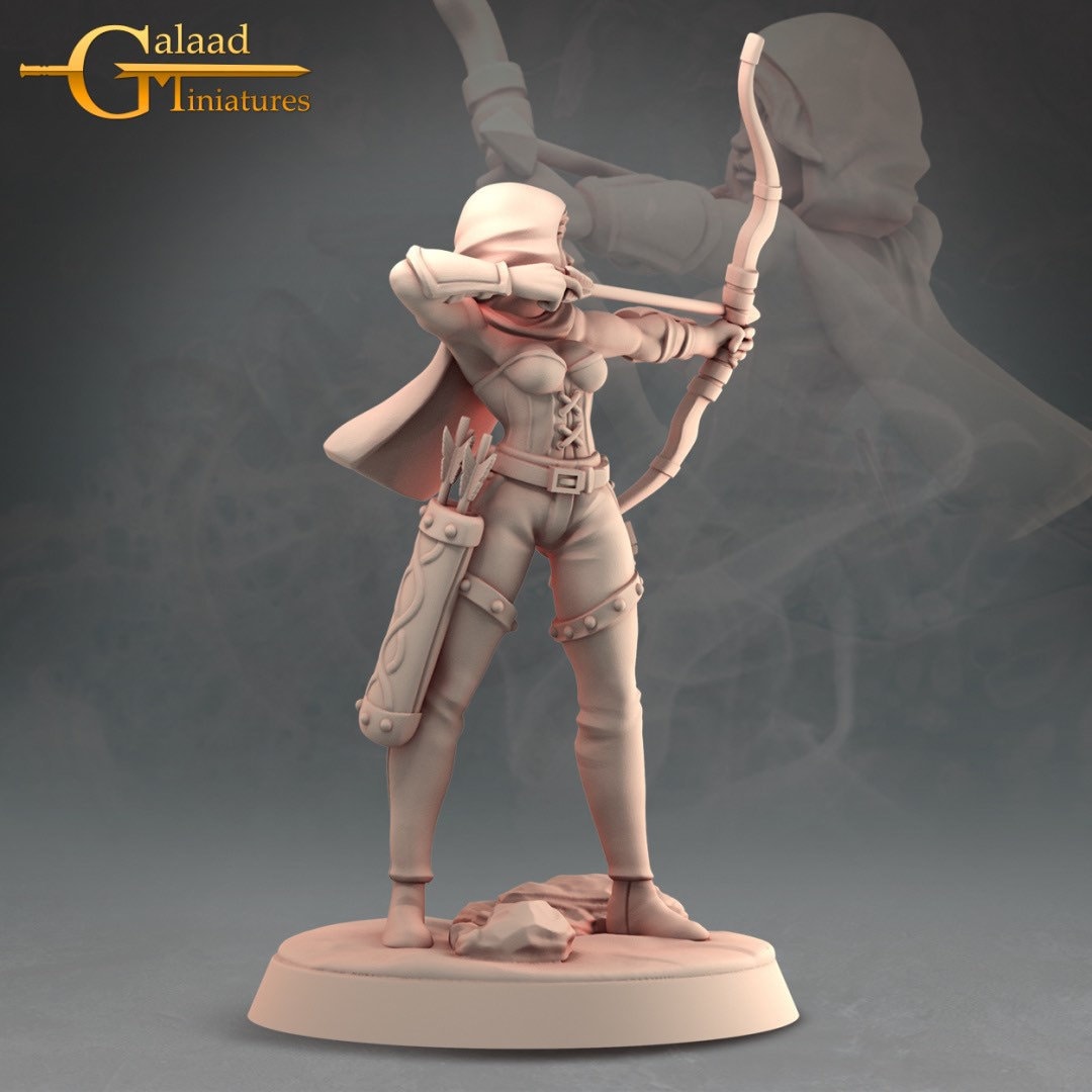 Female Ranger Miniature  | RPG Minis | D&D | DND | RPG | Tabletop Gaming |  From Galaad Miniatures