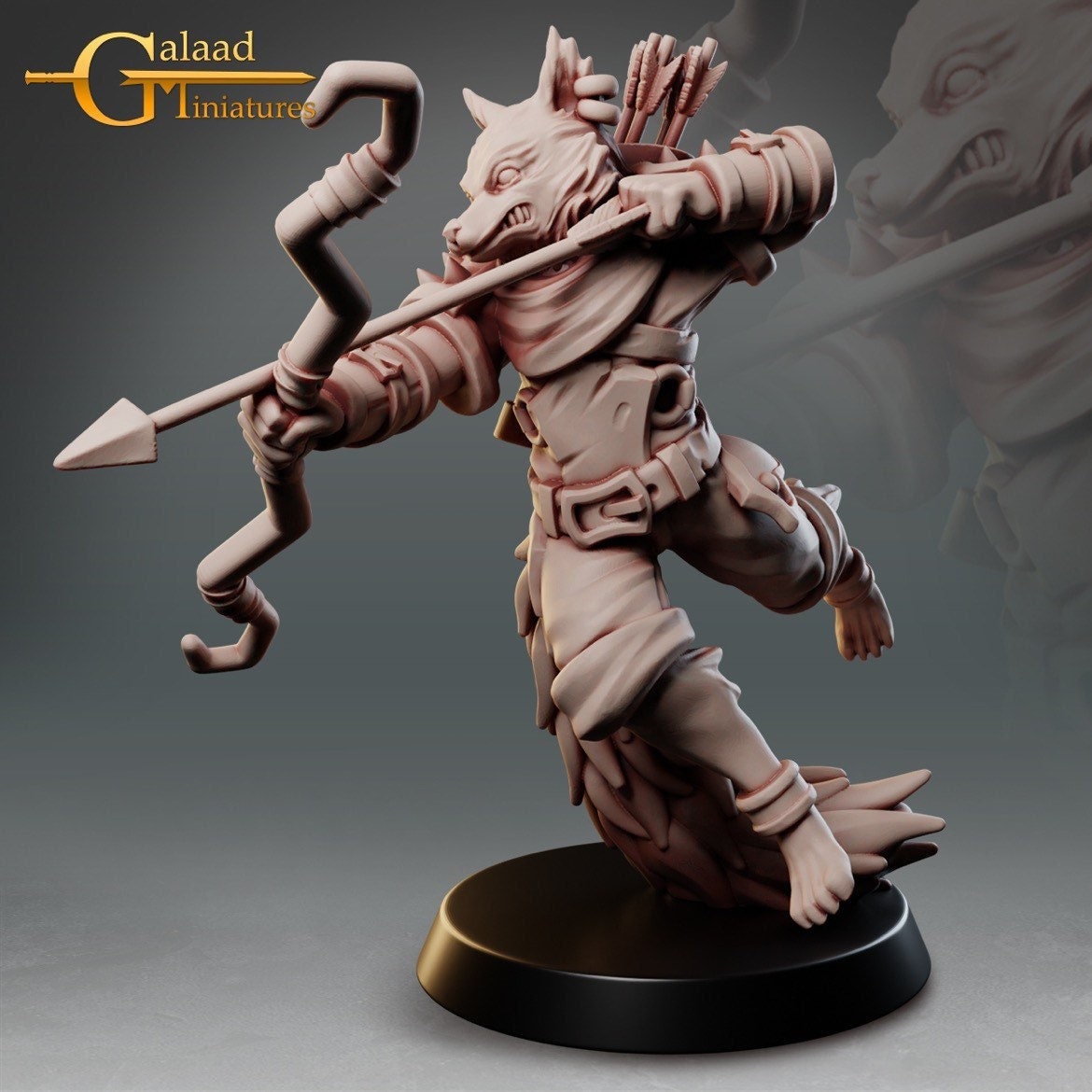 Kitsune Ranger Miniature  | RPG Minis | D&D | DND | RPG | Tabletop Gaming |  From Galaad Miniatures