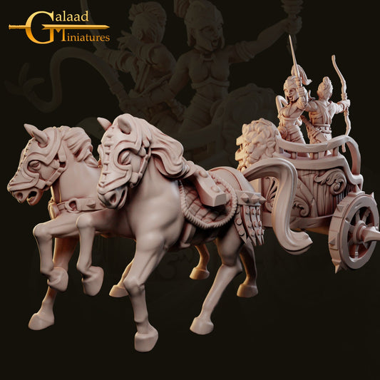 Chariot w/ Charioteers Miniature  | RPG Minis | D&D | DND | RPG | Tabletop Gaming |  From Galaad Miniatures