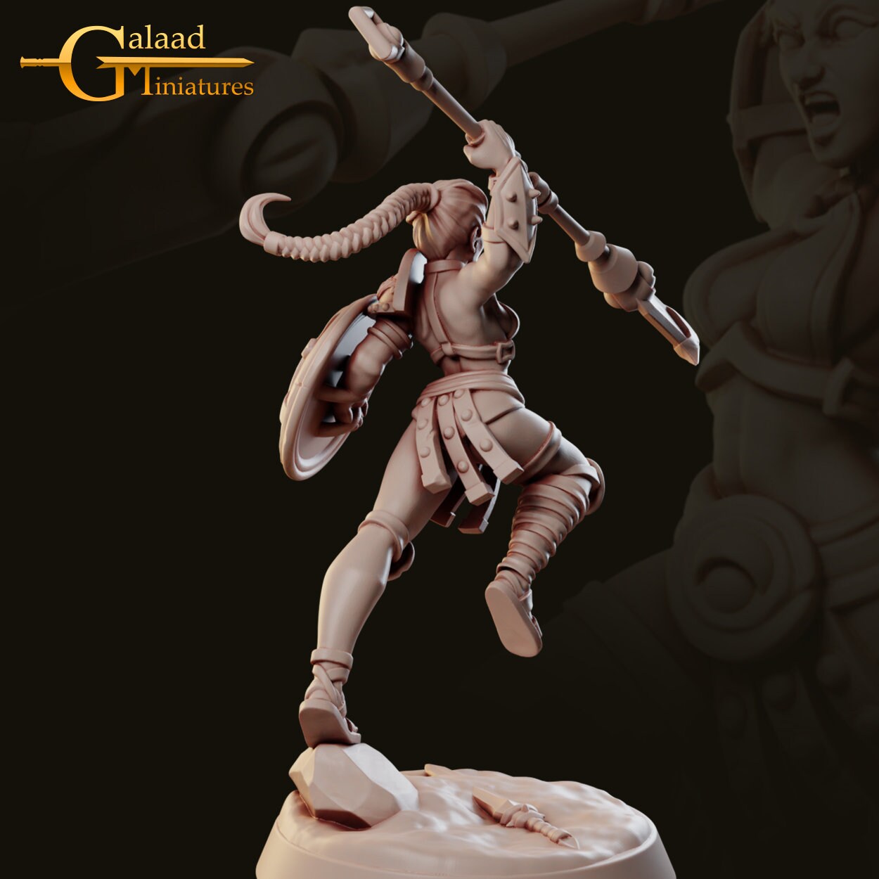 Female Barbarian Miniature  | RPG Minis | D&D | DND | RPG | Tabletop Gaming |  From Galaad Miniatures