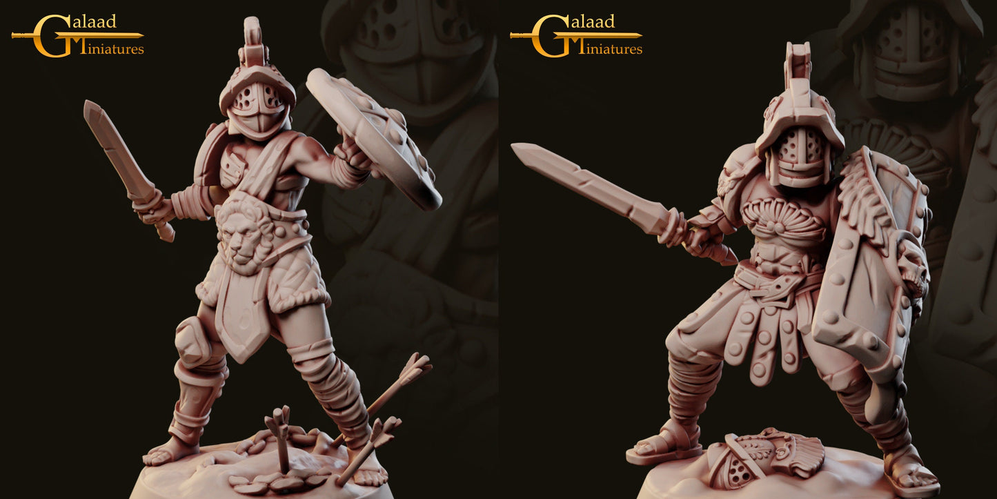Gladiator Crew Miniatures (Set of 13)  | RPG Minis | D&D | DND | RPG | Tabletop Gaming |  From Galaad Miniatures