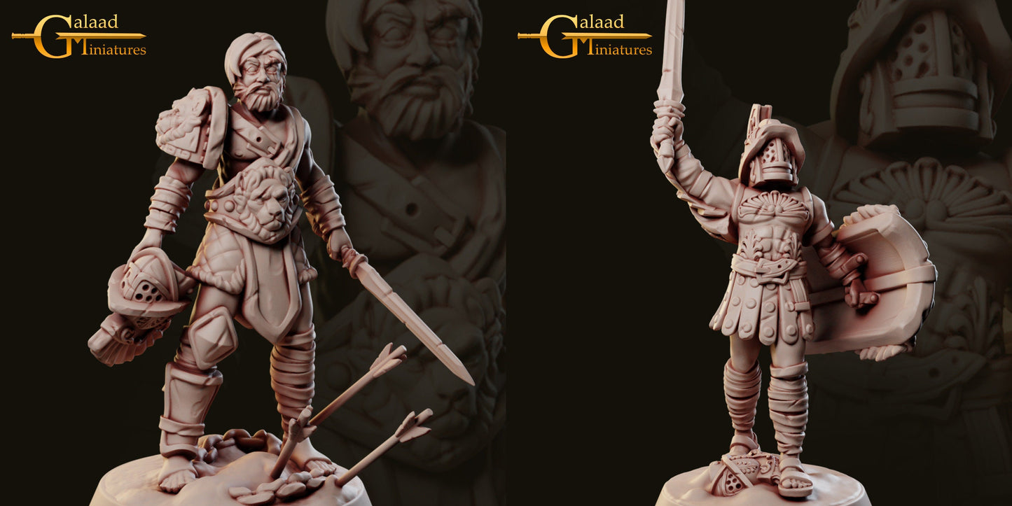 Gladiator Crew Miniatures (Set of 13)  | RPG Minis | D&D | DND | RPG | Tabletop Gaming |  From Galaad Miniatures