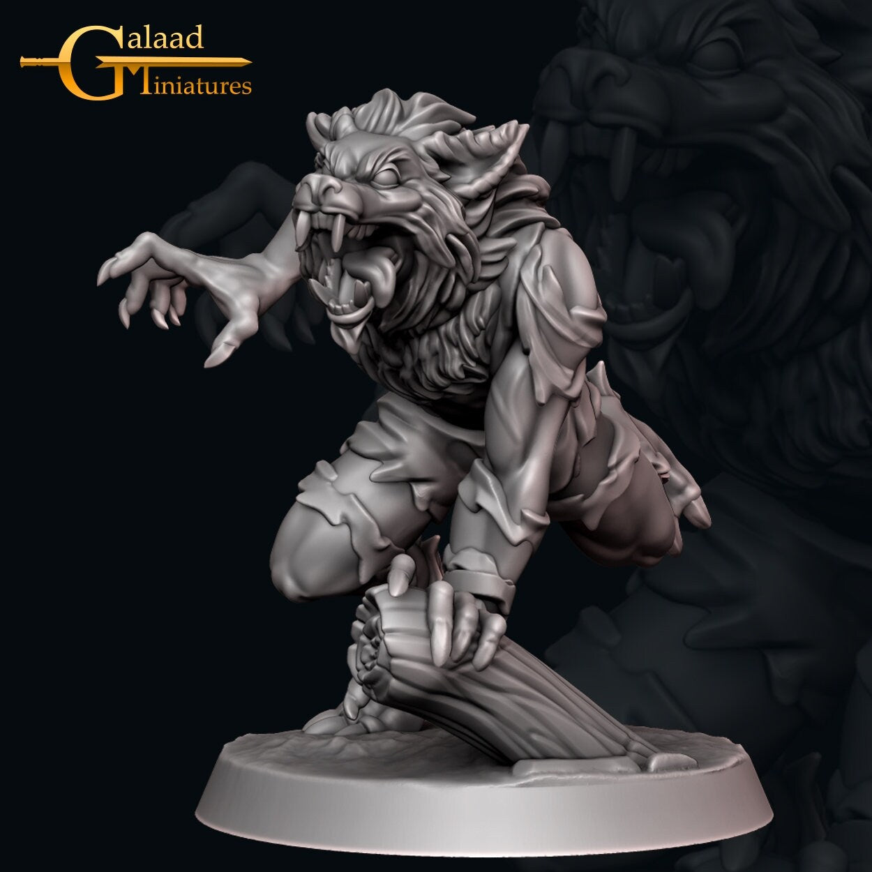 Male and Female Werewolf Miniatures (4 Styles)  | RPG Minis | D&D | DND | RPG | Tabletop Gaming |  From Galaad Miniatures