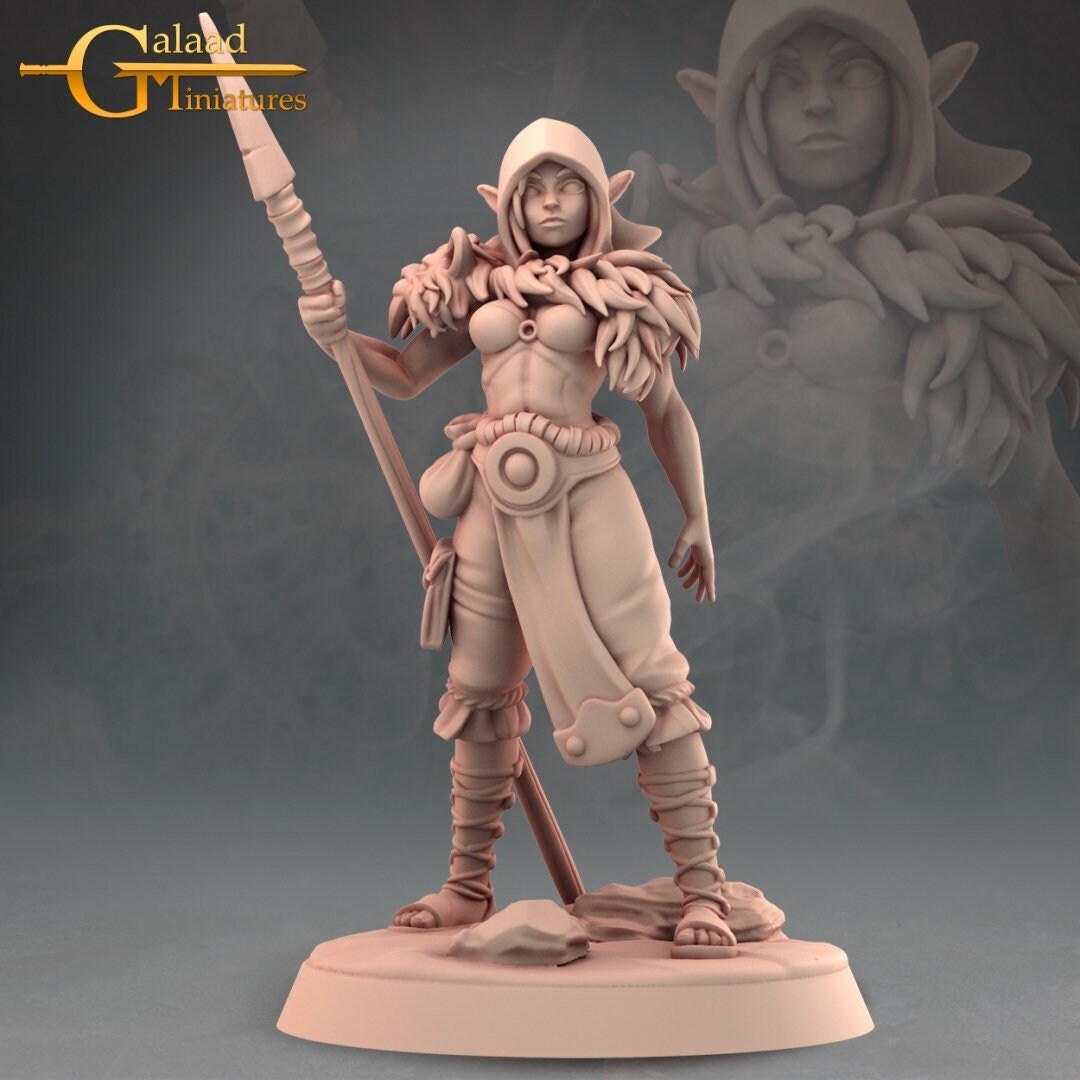 Female Elf Ranger Miniature  | RPG Minis | D&D | DND | RPG | Tabletop Gaming |  From Galaad Miniatures