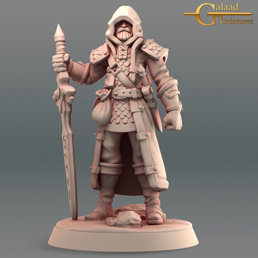 Traveling Fighter Miniature  | RPG Minis | D&D | DND | RPG | Tabletop Gaming |  From Galaad Miniatures