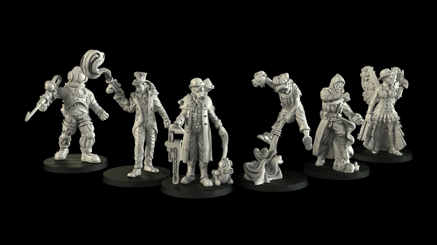 Steampunk Crew Miniature Collection  | RPG Minis | D&D | DND | RPG | Tabletop Gaming |  From Cross Lances