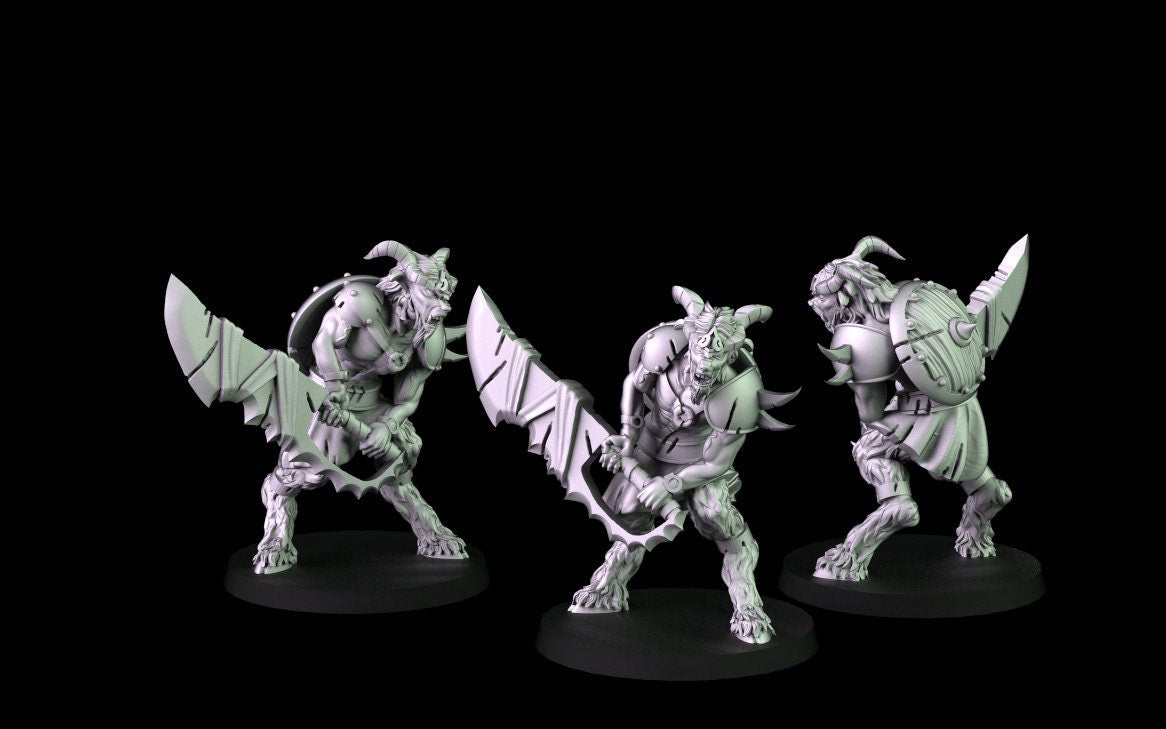 Satyr Miniatures - 3 Versions  | RPG Minis | D&D | DND | RPG | Tabletop Gaming |  From Cross Lances