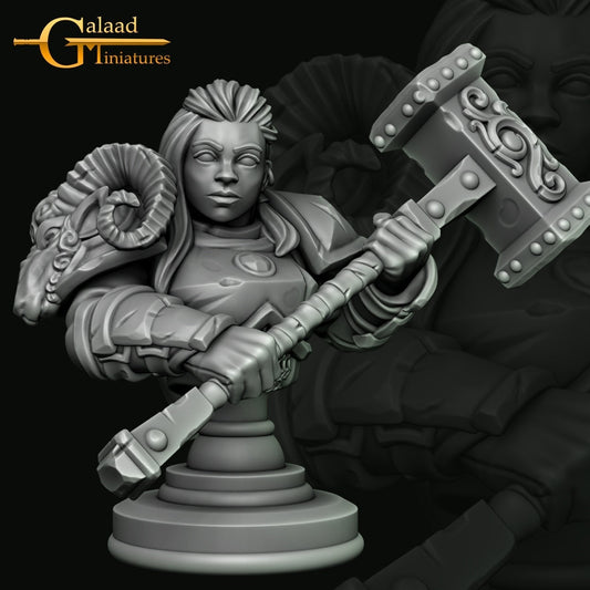 Female Barbarian Bust  | RPG Minis | D&D | DND | RPG | Tabletop Gaming |  From Galaad Miniatures