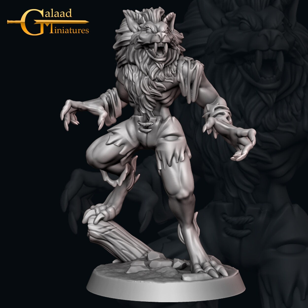 Male and Female Werewolf Miniatures (4 Styles)  | RPG Minis | D&D | DND | RPG | Tabletop Gaming |  From Galaad Miniatures