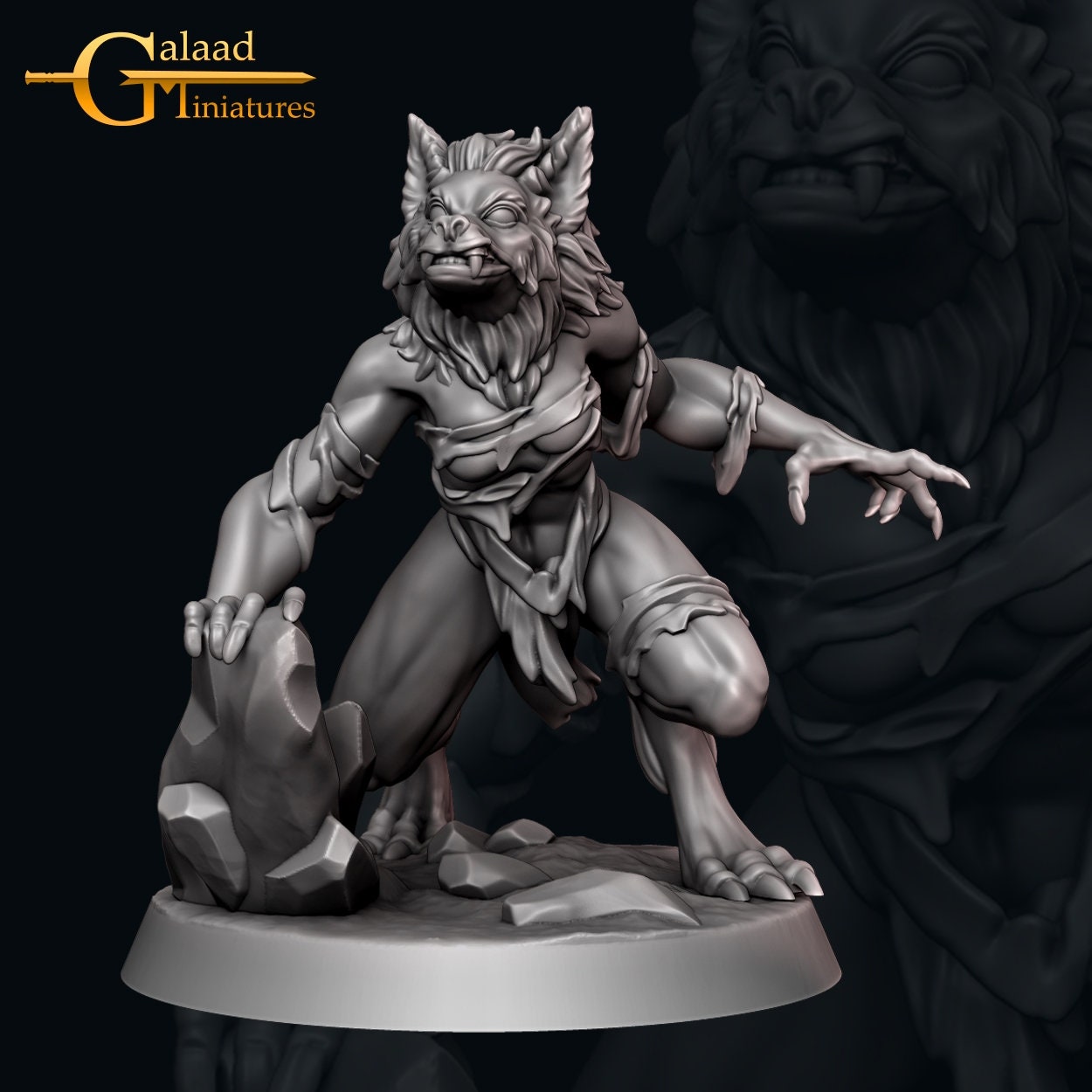 Male and Female Werewolf Miniatures (4 Styles)  | RPG Minis | D&D | DND | RPG | Tabletop Gaming |  From Galaad Miniatures