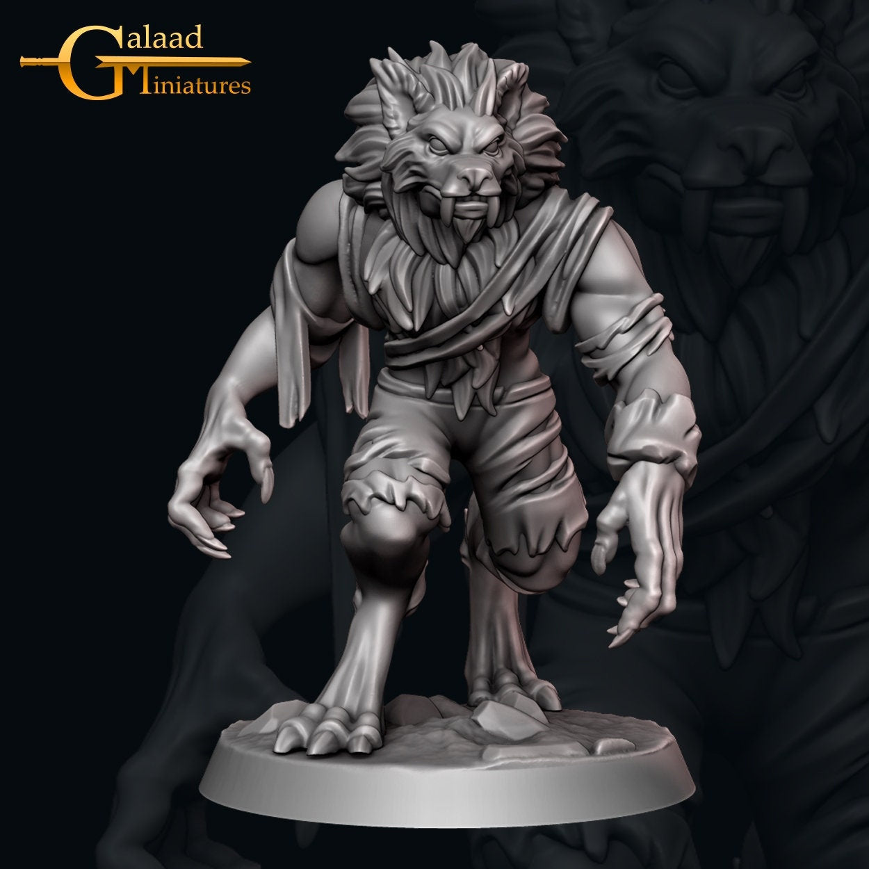 Male and Female Werewolf Miniatures (4 Styles)  | RPG Minis | D&D | DND | RPG | Tabletop Gaming |  From Galaad Miniatures