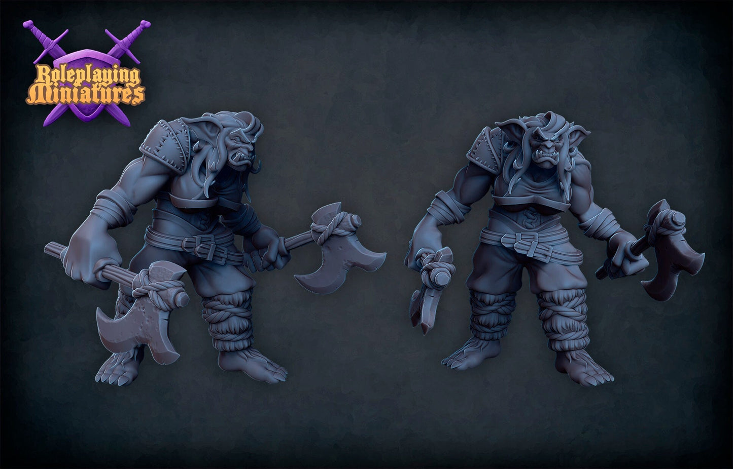 Female Bugbear Barbarian Miniature  | RPG Minis | DND | D&D | RPG | Tabletop Gaming |  From Roleplaying Miniatures