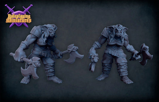 Female Bugbear Barbarian Miniature  | RPG Minis | DND | D&D | RPG | Tabletop Gaming |  From Roleplaying Miniatures