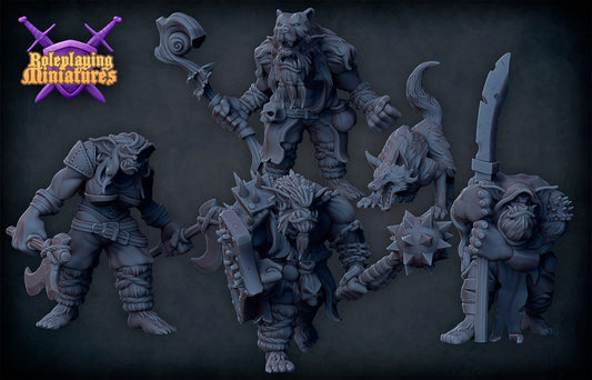 Bugbear Tribe Miniatures  | RPG Minis | DND | D&D | RPG | Tabletop Gaming |  From Roleplaying Miniatures