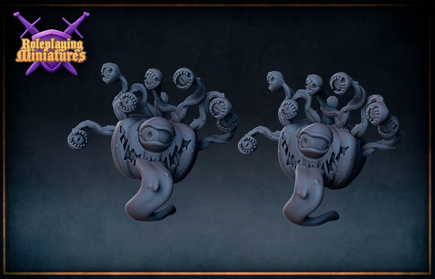 Pumpkin Beholder Miniature  | RPG Minis | DND | D&D | RPG | Tabletop Gaming |  From Roleplaying Miniatures