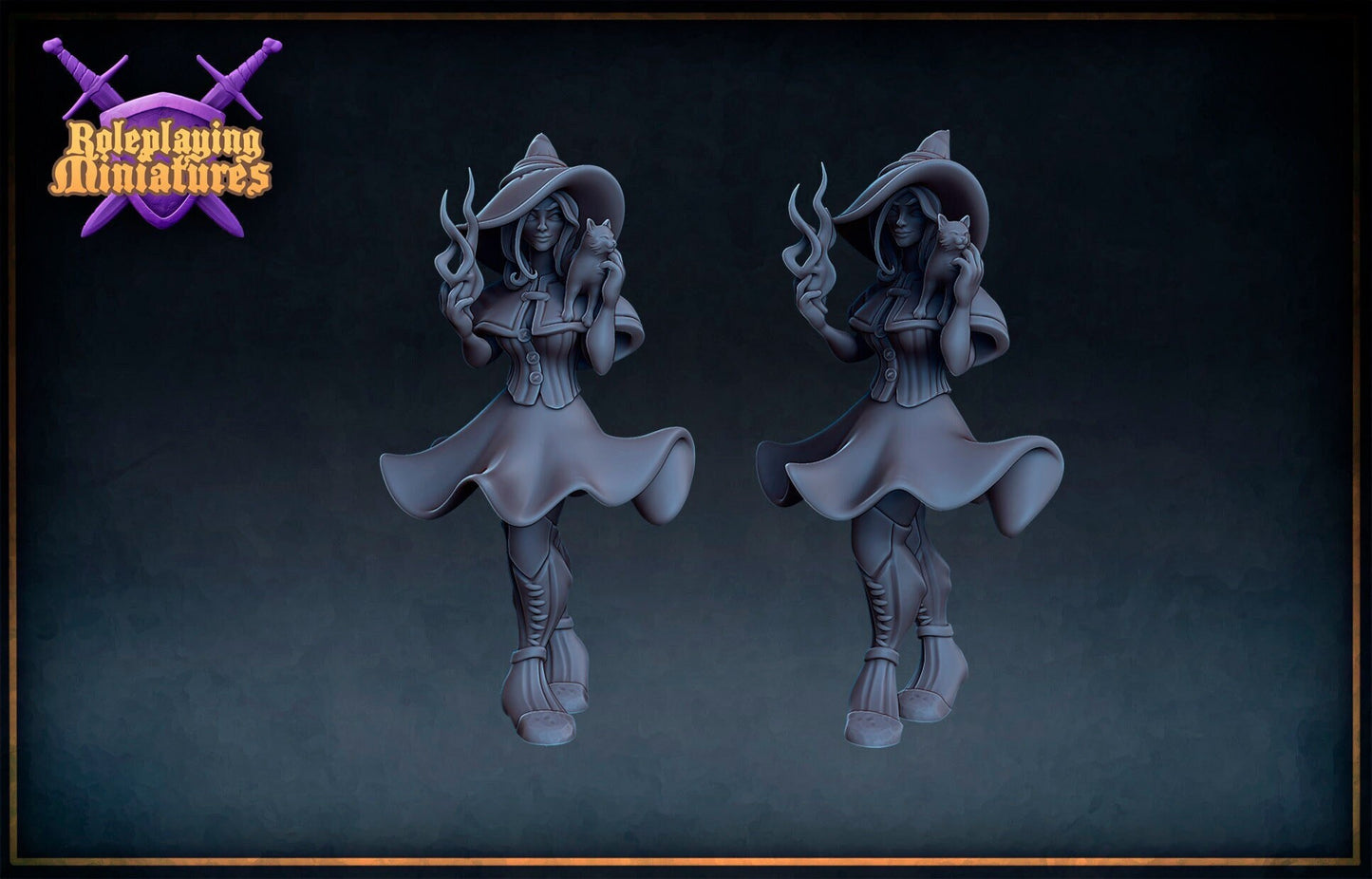 Female Witch/Wizard Miniature  | RPG Minis | DND | D&D | RPG | Tabletop Gaming |  From Roleplaying Miniatures