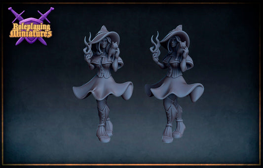 Female Witch/Wizard Miniature  | RPG Minis | DND | D&D | RPG | Tabletop Gaming |  From Roleplaying Miniatures