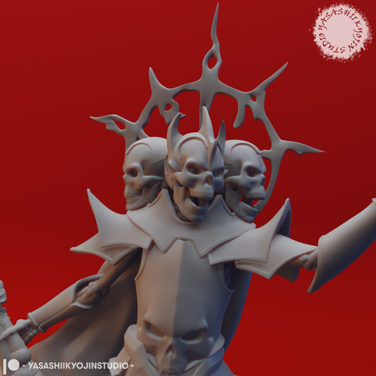 Skull Lord Miniature  | RPG Minis | D&D | DND | RPG | Tabletop Gaming |  From Yasashii Kyojin Studios
