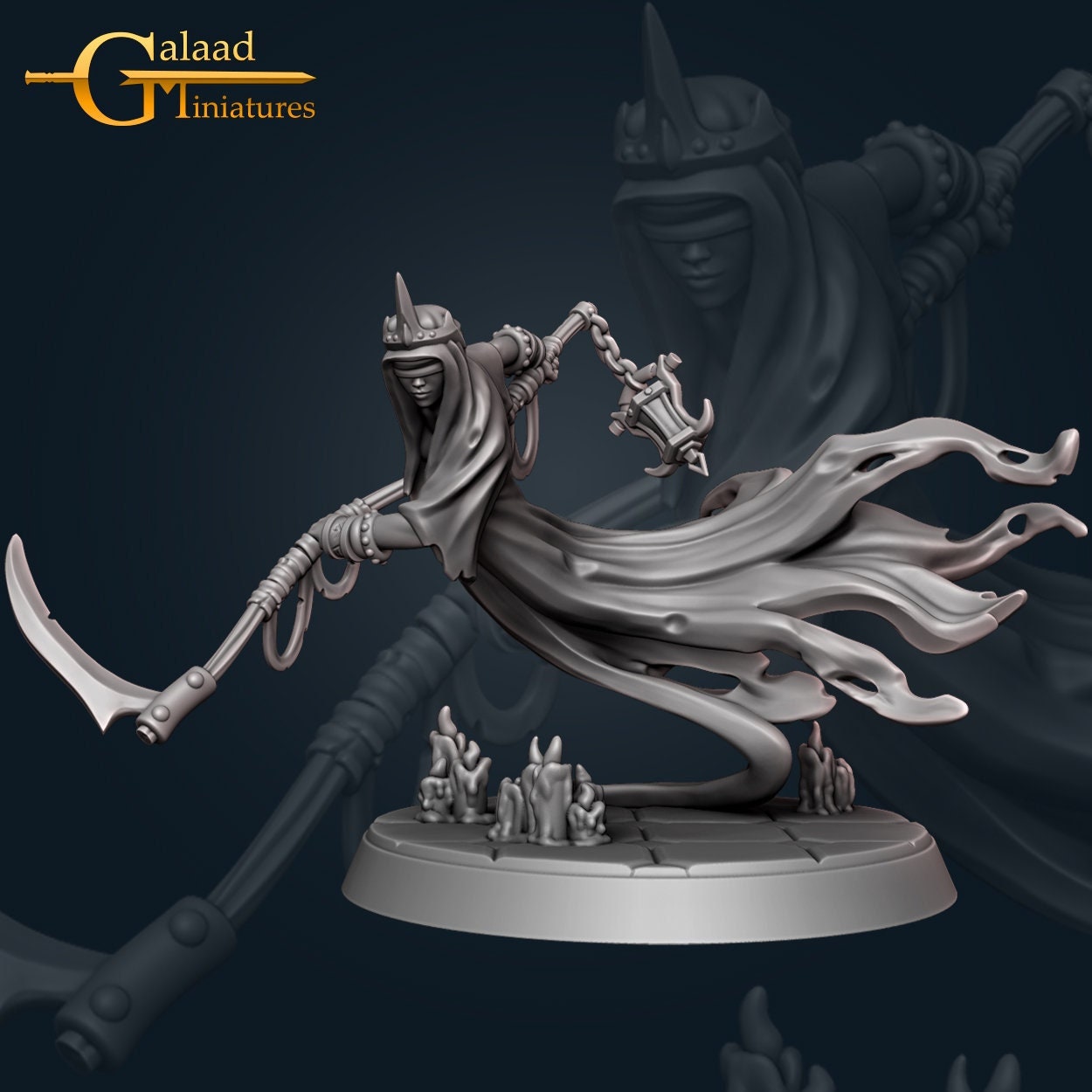 Female Reaper Miniature  | RPG Minis | D&D | DND | RPG | Tabletop Gaming |  From Galaad Miniatures