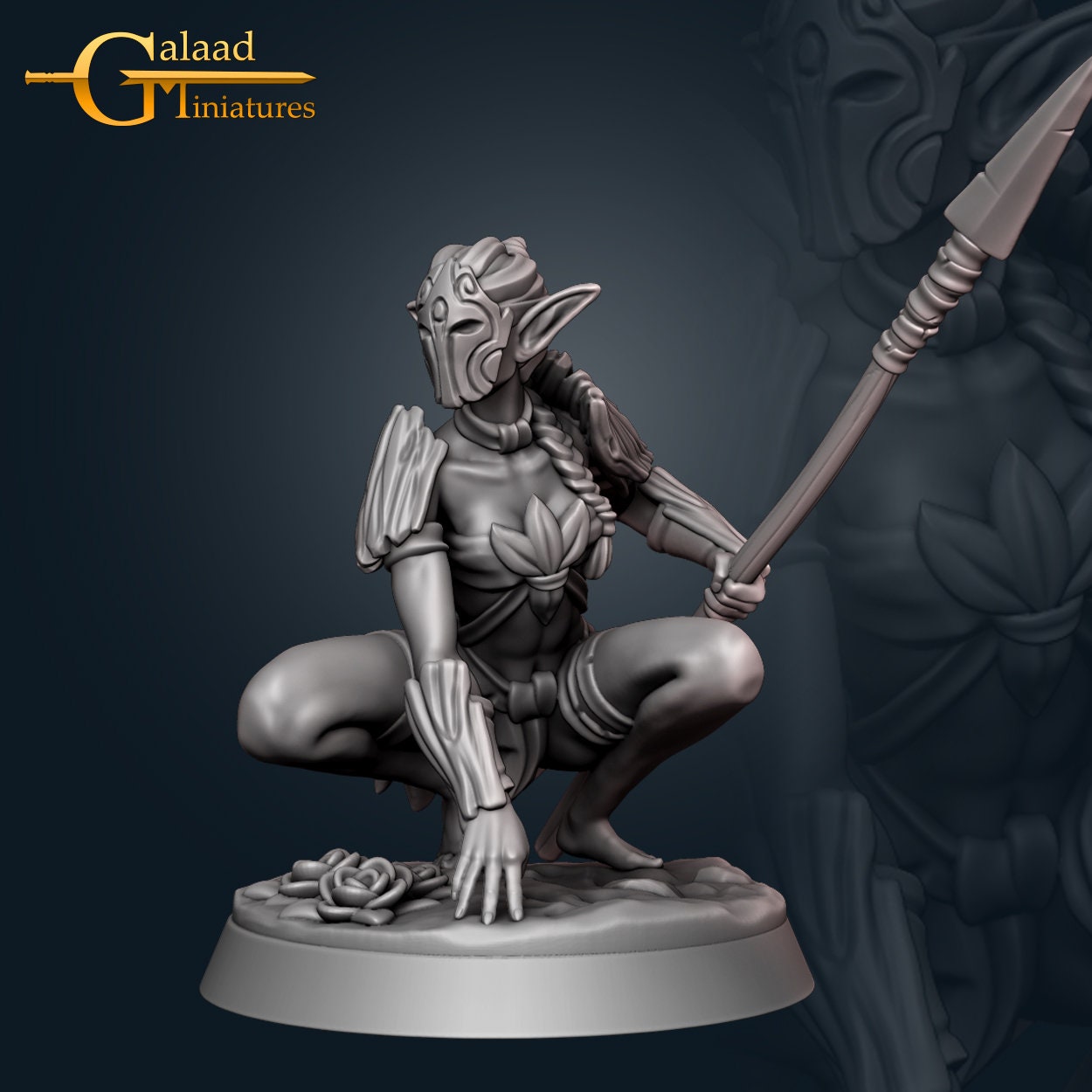 Female Wood Elf Ranger Miniature  | RPG Minis | D&D | DND | RPG | Tabletop Gaming |  From Galaad Miniatures