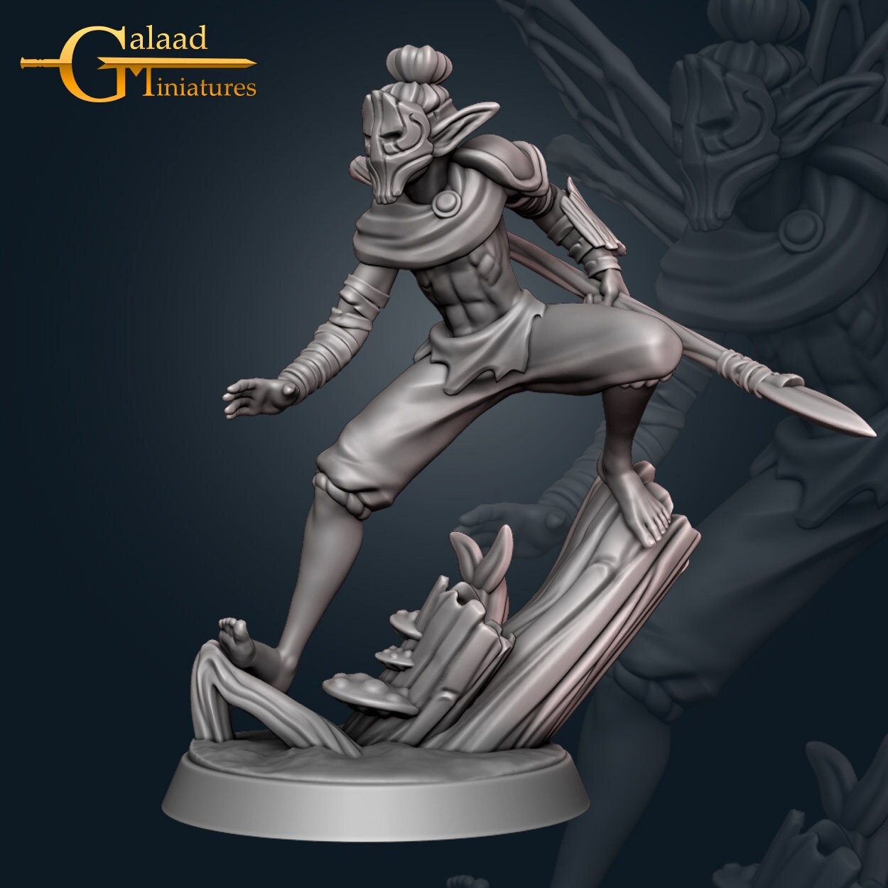 Male Wood Elf Paladin Miniature  | RPG Minis | D&D | DND | RPG | Tabletop Gaming |  From Galaad Miniatures