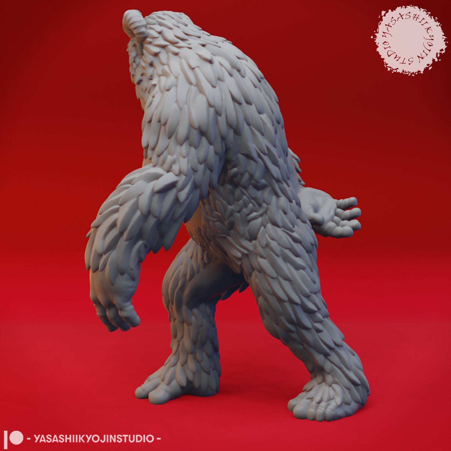 Yeti Bigfoot Miniature  | RPG Minis | D&D | DND | RPG | Tabletop Gaming |  From Yasashii Kyojin Studios