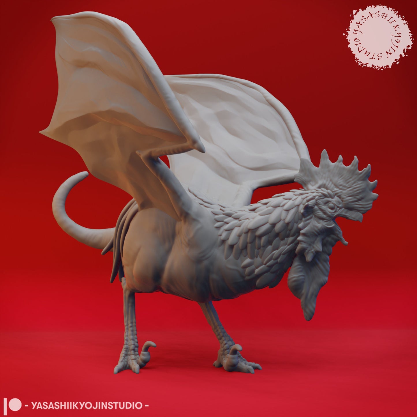 Cockatrice Miniature  | RPG Minis | D&D | DND | RPG | Tabletop Gaming |  From Yasashii Kyojin Studios
