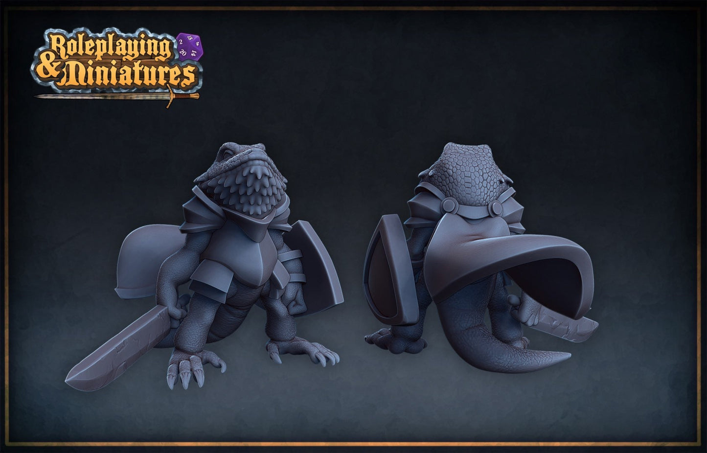 Bearded Dragonborn / Lizardfolk Miniature  | RPG Minis | DND | D&D | RPG | Tabletop Gaming |  From Roleplaying Miniatures