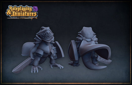 Bearded Dragonborn / Lizardfolk Miniature  | RPG Minis | DND | D&D | RPG | Tabletop Gaming |  From Roleplaying Miniatures
