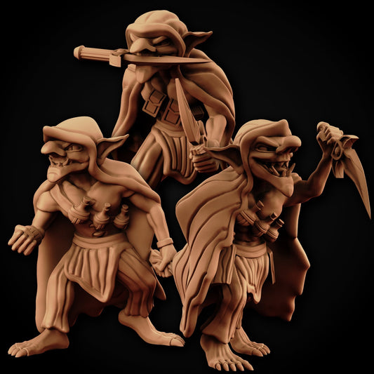 Goblin Rogue Miniatures | DND Goblin Minis | D&D Goblin Assassins | DND Goblin Bandits | Pathfinder Goblins | Tabletop Gaming Goblins