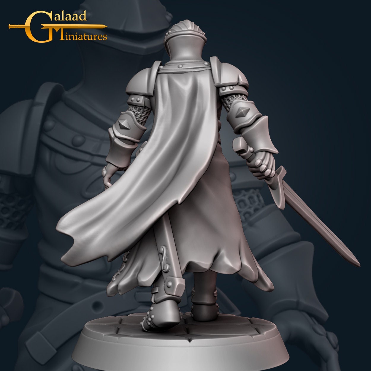 Paladin or Knight Miniatures - 4 versions  | RPG Minis | D&D | DND | RPG | Tabletop Gaming |  From Galaad Miniatures