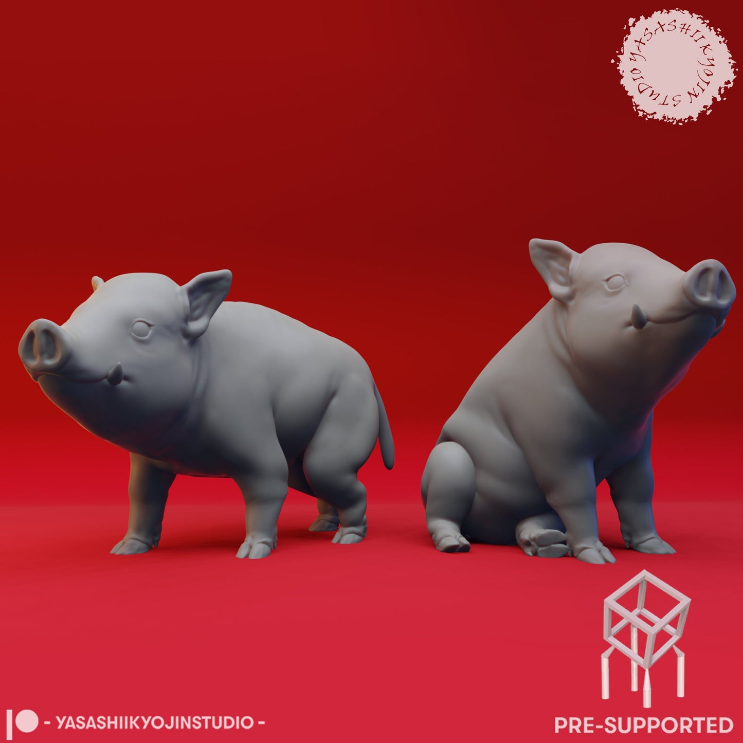 Giant Boar Family Miniatures  | RPG Minis | D&D | DND | RPG | Tabletop Gaming |  From Yasashii Kyojin Studios