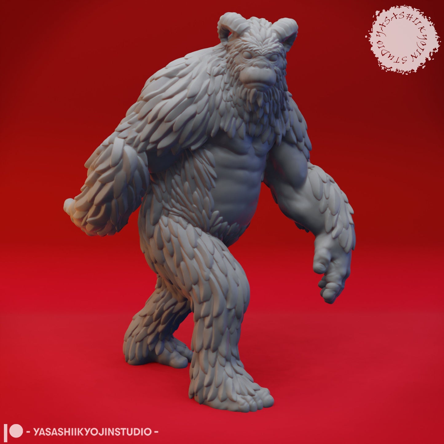 Yeti Bigfoot Miniature  | RPG Minis | D&D | DND | RPG | Tabletop Gaming |  From Yasashii Kyojin Studios