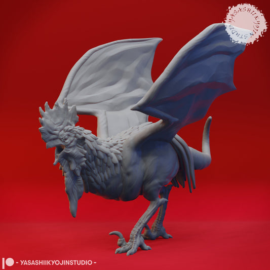 Cockatrice Miniature  | RPG Minis | D&D | DND | RPG | Tabletop Gaming |  From Yasashii Kyojin Studios