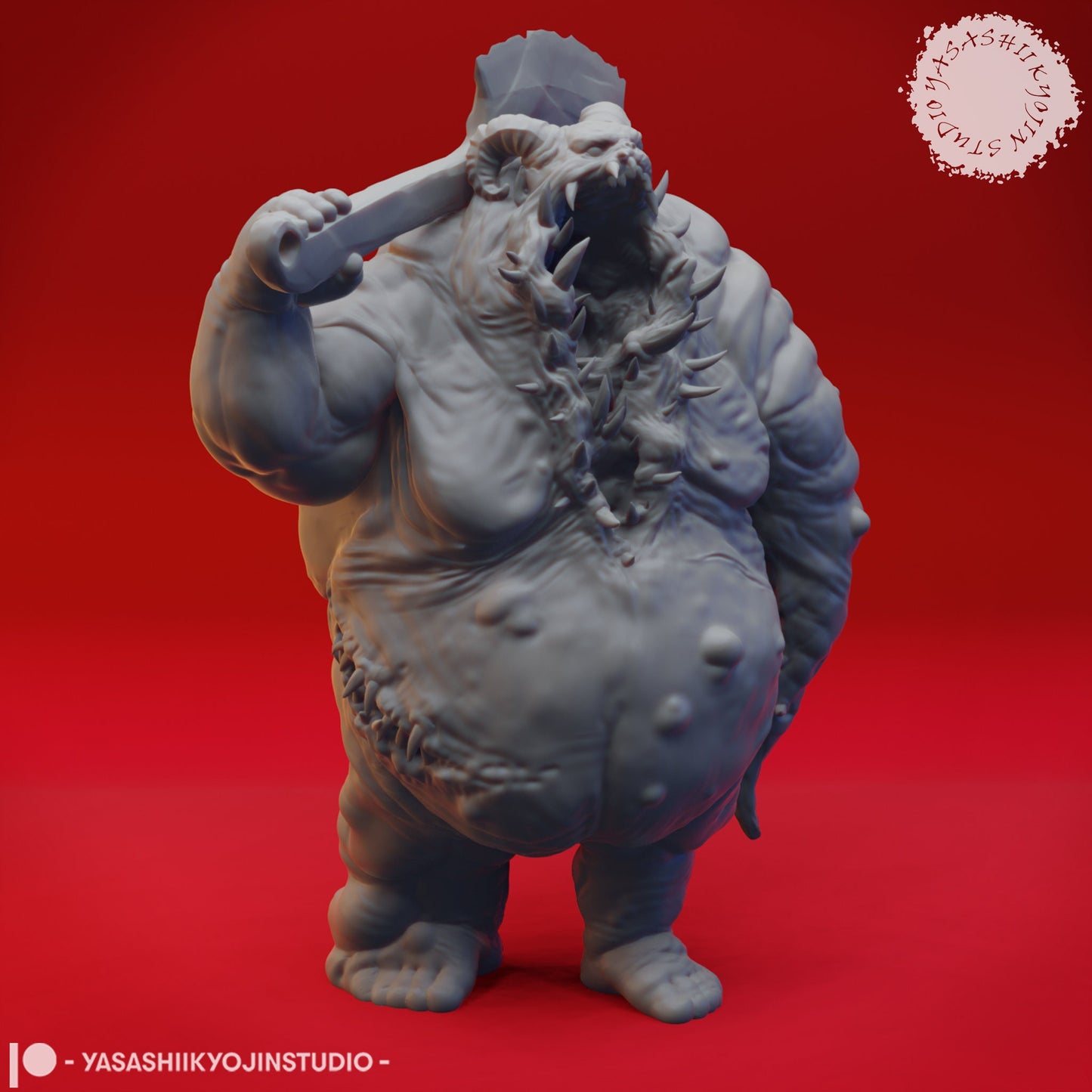 Gluttony Demon Miniature  | RPG Minis | D&D | DND | RPG | Tabletop Gaming |  From Yasashii Kyojin Studios