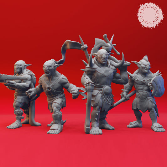 Goblin Warband Miniatures  | RPG Minis | D&D | DND | RPG | Tabletop Gaming |  From Yasashii Kyojin Studio