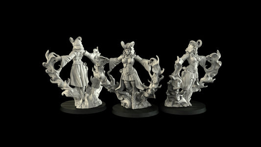 Female Tiefling Wizard Miniature  | RPG Minis | D&D | DND | RPG | Tabletop Gaming |  From Cross Lances