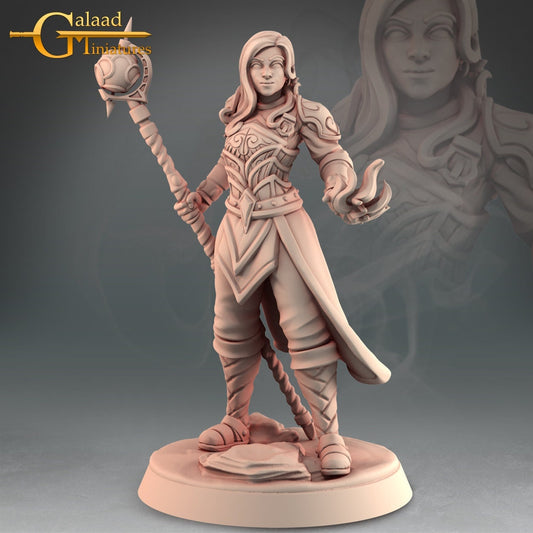 Female Wizard Miniature  | RPG Minis | D&D | DND | RPG | Tabletop Gaming |  From Galaad Miniatures