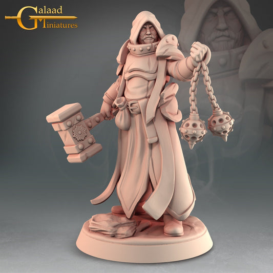 Male Cleric Miniature  | RPG Minis | D&D | DND | RPG | Tabletop Gaming |  From Galaad Miniatures