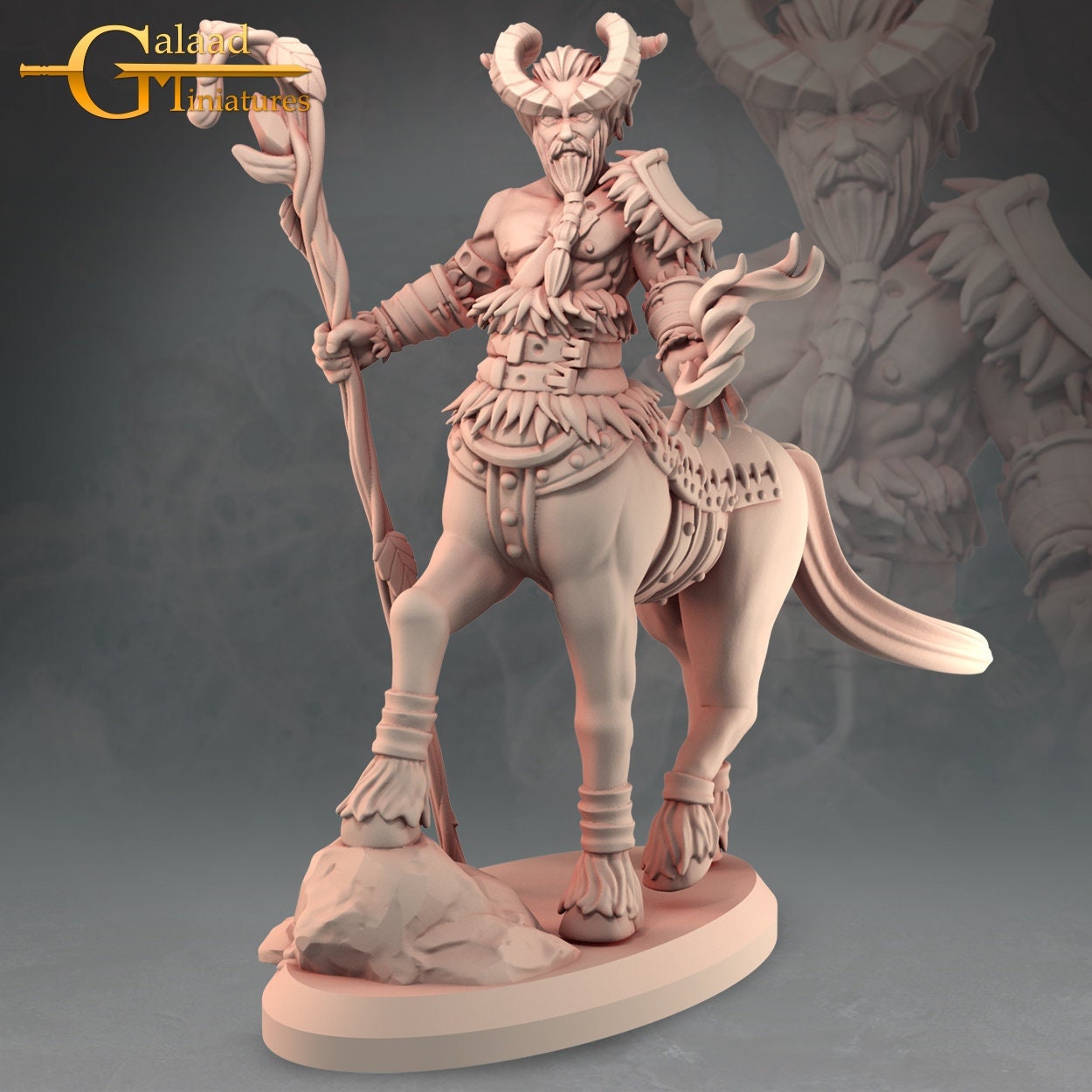 Male Centaur Druid Miniature  | RPG Minis | D&D | DND | RPG | Tabletop Gaming |  From Galaad Miniatures