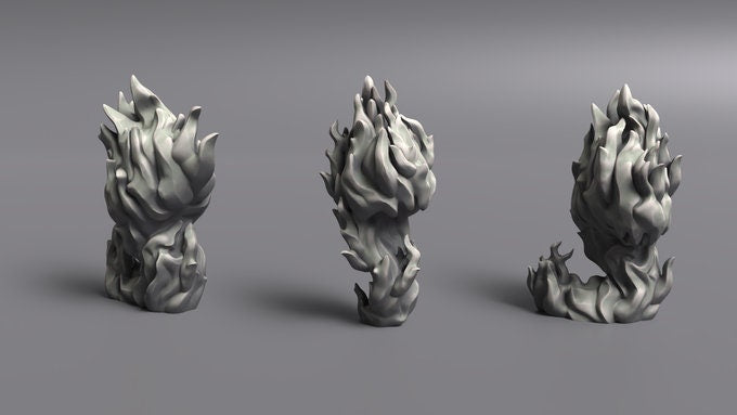 Fire Elementals (Large and Small) Miniature  | RPG Minis | D&D | RPG | Tabletop Gaming |  From Noblewolf Miniatures
