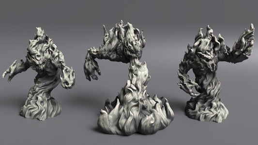 Fire Elementals (Large and Small) Miniature  | RPG Minis | D&D | RPG | Tabletop Gaming |  From Noblewolf Miniatures