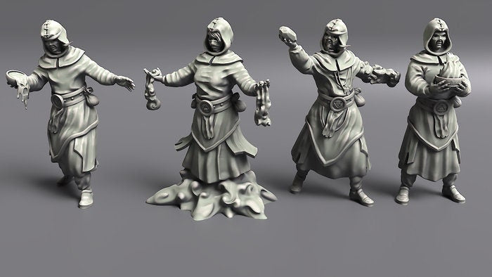 Elemental Cultist Miniatures  | RPG Minis | D&D | RPG | Tabletop Gaming |  From Noblewolf Miniatures